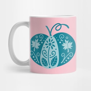 Blue Decorative Pumpkin Mug